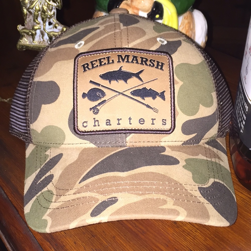 Reel Marsh Charters "Old School" truckers cap